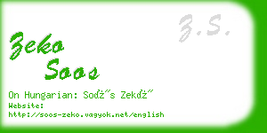 zeko soos business card